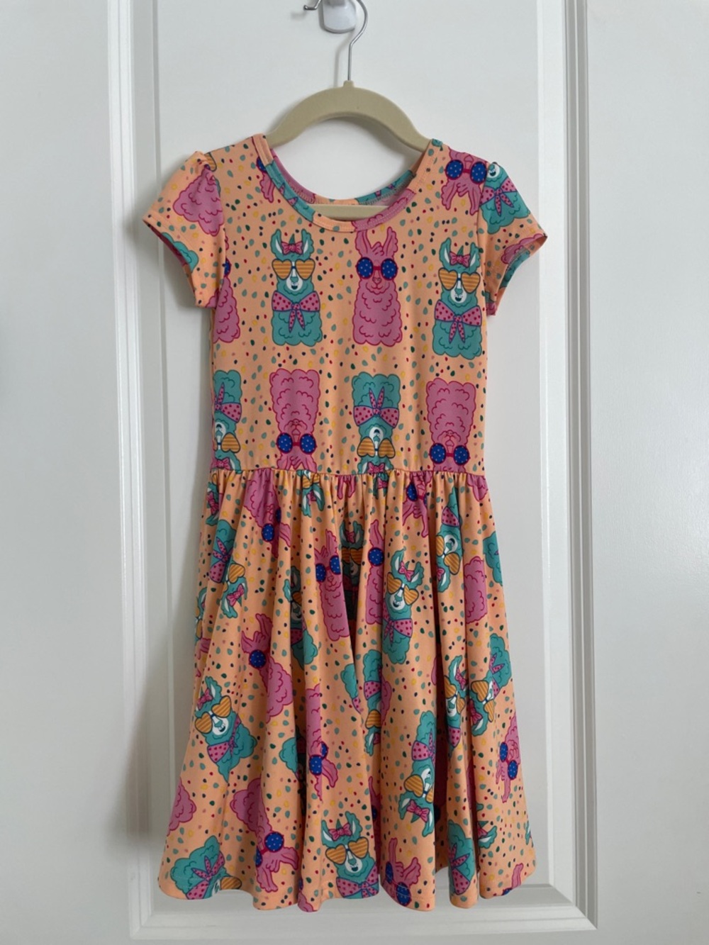 Dot Dot Smile Llama Cap Sleeve Dress